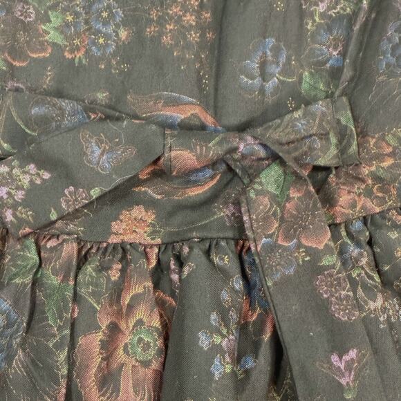 Vintage 90s Girls 12 Floral Party Dress Puff Sleeve Gold Trim Amy Too! Byer CA - Picture 9 of 10